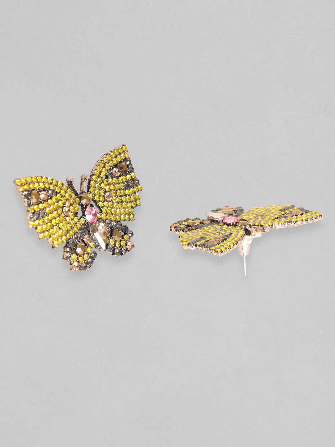 14K Yellow Gold Butterfly Diamond Huggie Earrings | Hudson Valley Goldsmith  | New Paltz, NY
